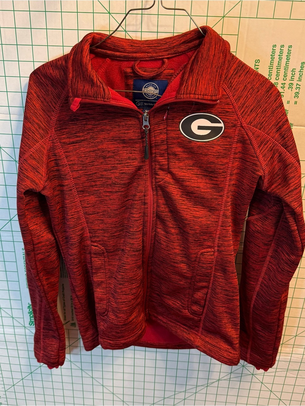 Georgia Bulldogs UGA Full Zip Fleece Jacket Womens S Red Heather GIII Sports